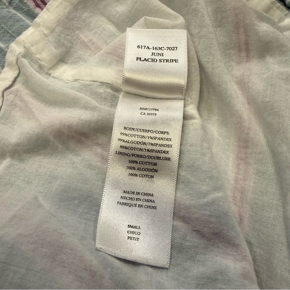 Rails Juni Placid Stripe Midi Dress Tiered Cotton Blue Pink Small - Picture 15 of 16